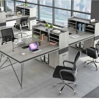 Cụm Bàn Làm Việc 4 Người Chân Sắt Hiện Đại - BC52