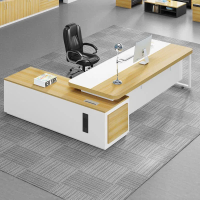 Bàn Giám Đốc Chữ L Hiện Đại Kèm Tủ Phụ - BGĐ138