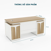 Bàn Giám Đốc Gỗ MDF Kết Hợp Hộc Tủ Đôi - BGĐ113