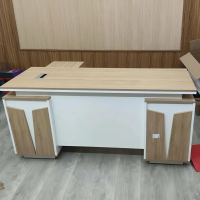 Bàn Giám Đốc Gỗ MDF Kết Hợp Hộc Tủ Đôi - BGĐ113