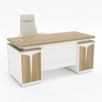 Bàn Giám Đốc Gỗ MDF Kết Hợp Hộc Tủ Đôi - BGĐ113