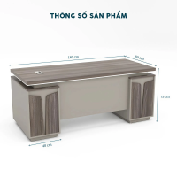 Bàn Giám Đốc Gỗ MDF Kết Hợp Hộc Tủ Đôi - BGĐ113