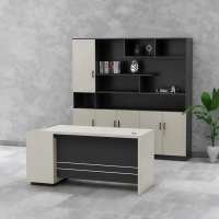 Bàn Giám Đốc Gỗ Phong Cách Tối Giản Kèm Tủ Phụ - BGĐ119