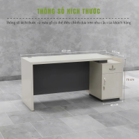 Bàn Giám Đốc Gỗ Phong Cách Tối Giản Kèm Tủ Phụ - BGĐ119