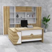 Bàn Giám Đốc Gỗ Sáng Họa Tiết Hình Khối - BGĐ111