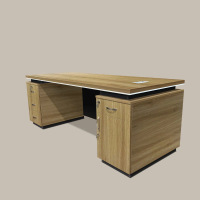 Bàn Giám Đốc Hộc Tủ Họa Tiết Mũi Tên Đối Xứng - BGĐ137