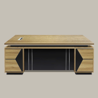 Bàn Giám Đốc Hộc Tủ Họa Tiết Mũi Tên Đối Xứng - BGĐ137