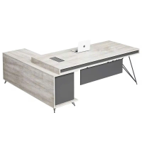 Bàn Giám Đốc Góc L Chân Côn Nhập Khẩu - BGĐ91