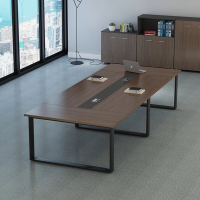 Bàn Họp Văn Phòng Chân Sắt U Đen 3m6 - BH20