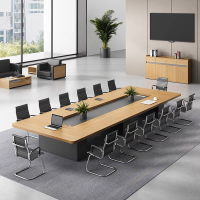 Bàn Họp Văn Phòng Hình Chữ Nhật Bo Viền 3m2 - BH45