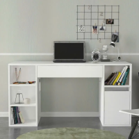 Bàn Làm Việc Gỗ Kèm Kệ Trang Trí 2 Bên Hiện Đại - BG78