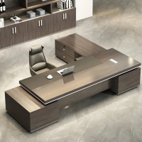 Bàn Giám Đốc Góc L Có Tủ Phụ - BGĐ10