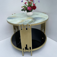 Bàn Trà Sofa Tròn 2 Tầng - BT4