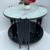 Bàn Trà Sofa Tròn 2 Tầng - BT4