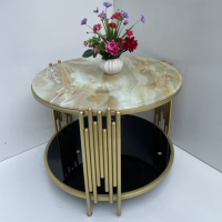 Bàn Trà Sofa Tròn 2 Tầng - BT4