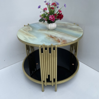 Bàn Trà Sofa Tròn 2 Tầng - BT4