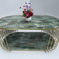 Bàn Trà Sofa Hình Bầu 2 Tầng - BT5