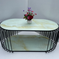 Bàn Trà Sofa Hình Bầu 2 Tầng - BT5
