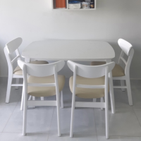 Bộ Bàn Ăn Gia Đình 4 Ghế Màu Trắng Giả Đá - BGA7