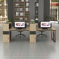  Cụm Bàn Làm Việc 4 Người Có Vách Ngăn Kệ Sách - BC115