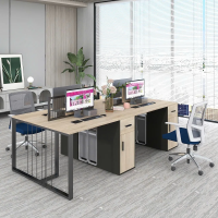 Cụm Bàn Làm Việc 4 Người Khung Sắt Lưới Mới Lạ - BC114