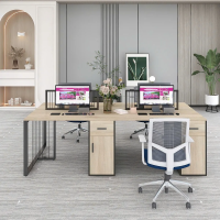 Cụm Bàn Làm Việc 4 Người Khung Sắt Lưới Mới Lạ - BC114