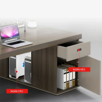 Cụm Bàn Làm Việc 8 Người Chân Sắt Tích Hợp Kệ - BC94
