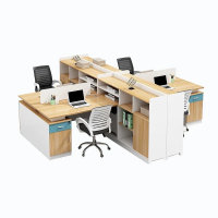 Bàn Cụm Làm Việc Nhóm Có Tủ Hồ Sơ 4 Người - BC14