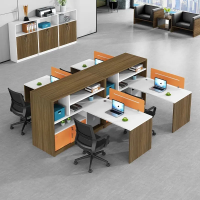 Bàn Cụm Làm Việc Nhóm Có Tủ Hồ Sơ 4 Người - BC14