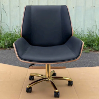 Ghế Giám Đốc Bọc Da Lưng Thấp Ốp Gỗ - GGĐ44