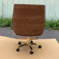 Ghế Giám Đốc Bọc Da Lưng Thấp Ốp Gỗ - GGĐ44