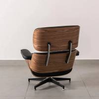 Ghế Giám Đốc Da Đen Khung Gỗ Kèm Đôn Chân - GGĐ50