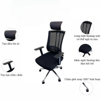 Ghế Lưới Công Thái Học Với Tựa Đầu Điều Chỉnh - CTH29 