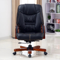 Ghế Giám Đốc Lưng Ghế Bọc Da Tay Gỗ Sơn Pu- GGĐ8