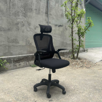 Ghế Xoay Văn Phòng Tựa Đầu Tay Gập Màu Đen - GX31