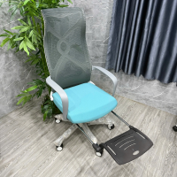 Ghế Xoay Văn Phòng Lưng Lưới Xanh Có Kê Chân Thư Giãn – GX78