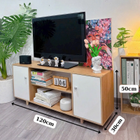 Kệ Tivi Gỗ 2 Cánh Mở Đa Năng Có Ngăn Kệ Trang Trí - KTV3
