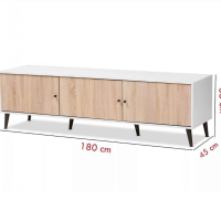 Kệ Tivi Gỗ MDF 3 Cánh Cửa Mở Chân Cao Tối Giản - KTV24