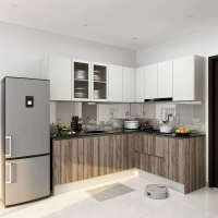 Tủ Bếp Chữ L Vân Sọc Thời Thượng - TB36