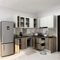 Tủ Bếp Chữ L Vân Sọc Thời Thượng - TB36