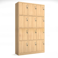 Tủ Locker Gỗ MDF 12 Ngăn Màu Vàng - TLK74