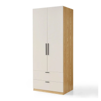 Tủ Quần Áo Gỗ MDF 2 Cánh Tối Giản Có Hộc Kéo - TQA29