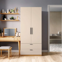 Tủ Quần Áo Gỗ MDF 2 Cánh Tối Giản Có Hộc Kéo - TQA29