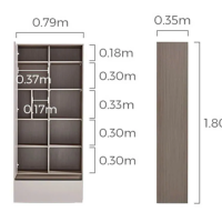 Tủ Tài Liệu Gỗ Nhiều Ngăn Tích Hợp Cánh Mở - THS286
