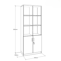 Tủ Văn Phòng Có Ngăn Kệ Trang Trí - THS68