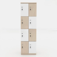 Tủ Locker Gỗ 8 Cánh Phối Màu Caro - TLK11