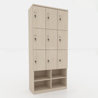 Tủ Loker Gỗ 9 Cánh Liền Kệ Dép - TLK21