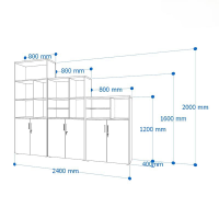 Tủ Tài Liệu Có Kệ Tầng Trang Trí  - THS92
