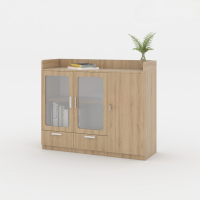 Tủ Tài Liệu Dạng Lửng 2 Cánh Kính - THS93