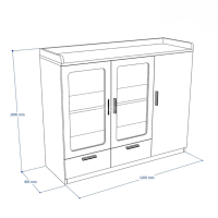 Tủ Tài Liệu Dạng Lửng 2 Cánh Kính - THS93